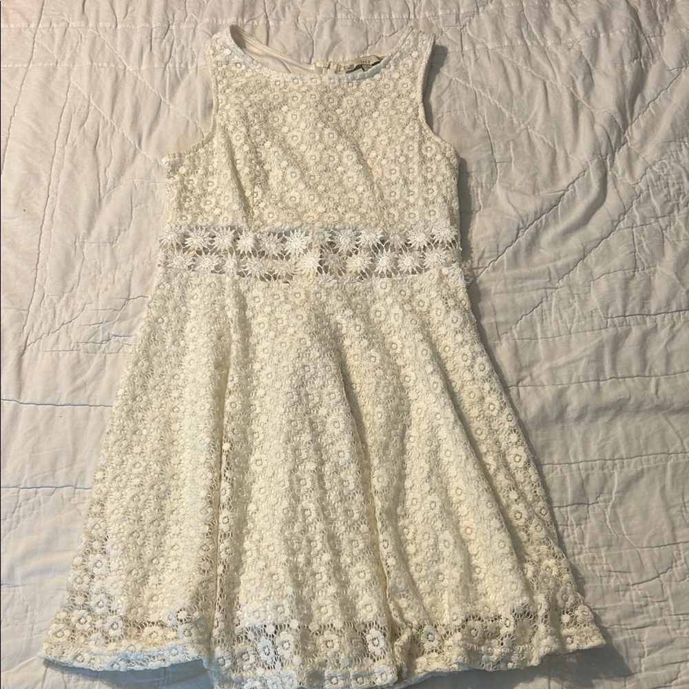Iris White Lace Mini Dress